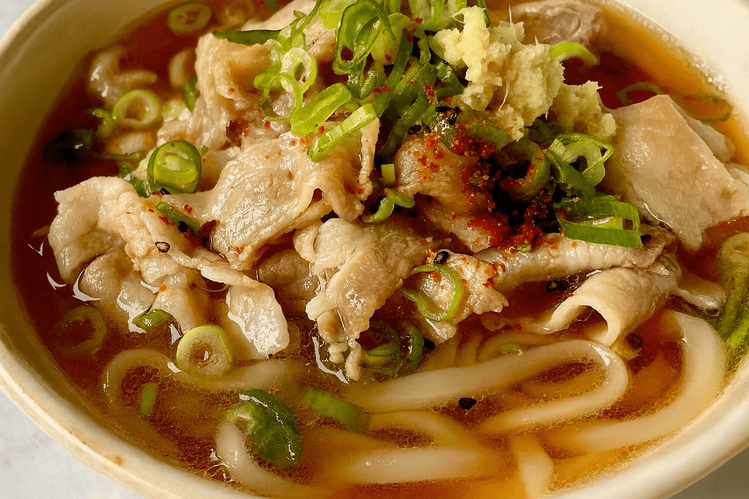 豚肉でコク旨!ネギ肉うどん